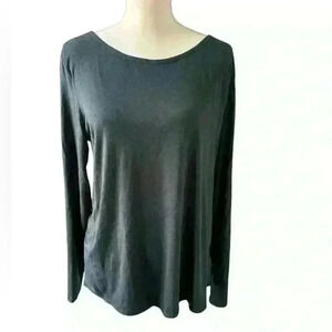 Athleta XL dark green long sleeved twisted back T- shirt